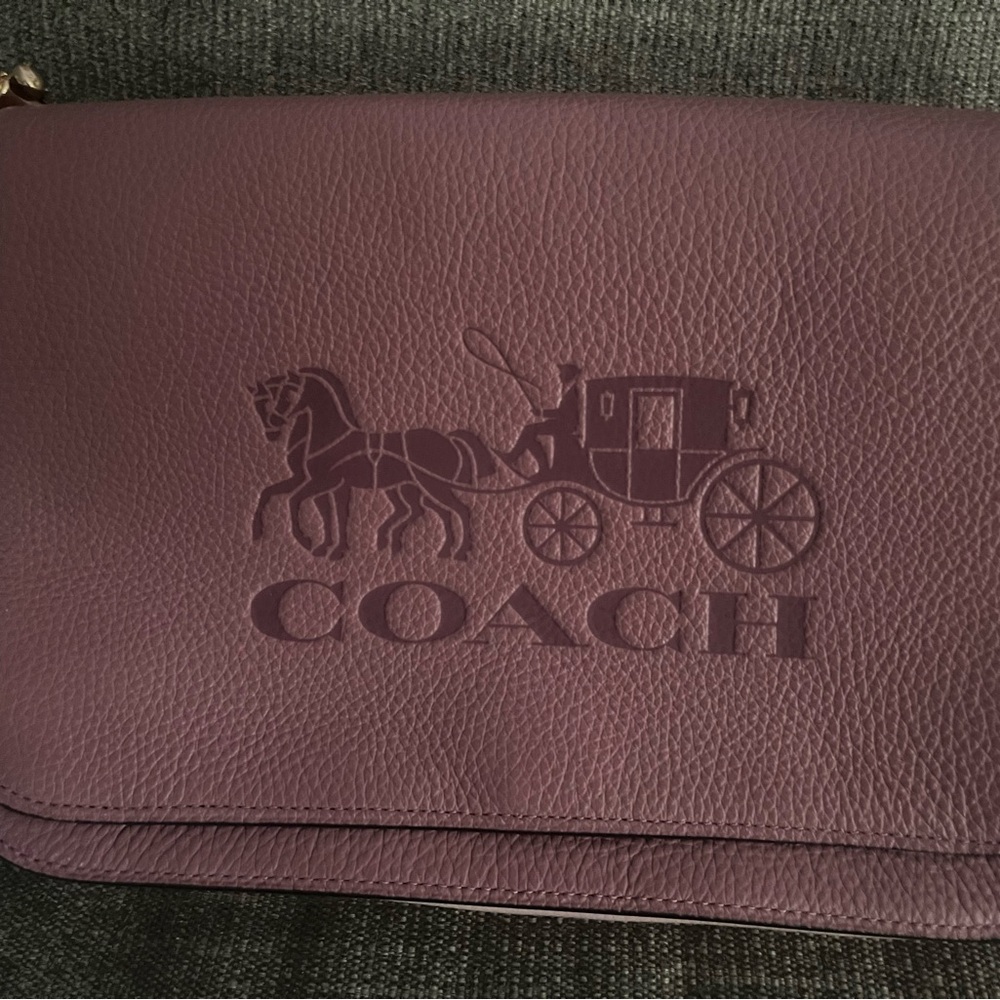 Coach Plum Leather Shoulder Bag